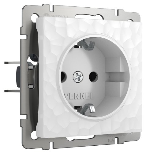 Розетка с заземлением без рамки Werkel Hammer 1-м. шторки белый фото Розетка с заземлением без рамки Werkel Hammer 1-м. шторки белый картинка